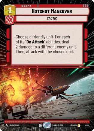 Hotshot Maneuver (Hyperspace) (436) - Jump to Lightspeed - Premium Star Wars: Unlimited Single from Fantasy Flight Games - Just $0.25! Shop now at Game Crave Tournament Store