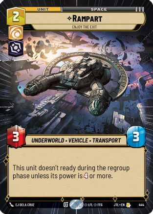 Rampart - Enjoy the Exit (Hyperspace) (444) - Jump to Lightspeed - Premium Star Wars: Unlimited Single from Fantasy Flight Games - Just $0.11! Shop now at Game Crave Tournament Store