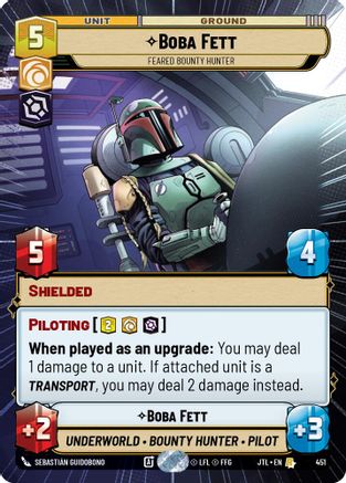 Boba Fett - Feared Bounty Hunter (Hyperspace) (451) - Jump to Lightspeed - Premium Star Wars: Unlimited Single from Fantasy Flight Games - Just $0.76! Shop now at Game Crave Tournament Store
