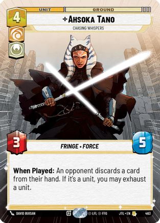 Ahsoka Tano - Chasing Whispers (Hyperspace) (463) - Jump to Lightspeed - Premium Star Wars: Unlimited Single from Fantasy Flight Games - Just $3.01! Shop now at Game Crave Tournament Store