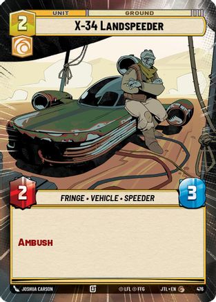 X-34 Landspeeder (Hyperspace) (476) - Jump to Lightspeed - Premium Star Wars: Unlimited Single from Fantasy Flight Games - Just $0.08! Shop now at Game Crave Tournament Store