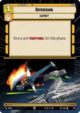 Diversion (Hyperspace) (491) - Jump to Lightspeed - Premium Star Wars: Unlimited Single from Fantasy Flight Games - Just $0.08! Shop now at Game Crave Tournament Store
