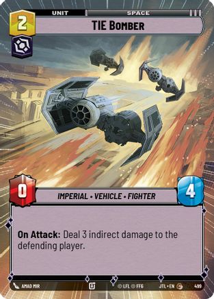 TIE Bomber (Hyperspace) (499) - Jump to Lightspeed - Premium Star Wars: Unlimited Single from Fantasy Flight Games - Just $0.13! Shop now at Game Crave Tournament Store