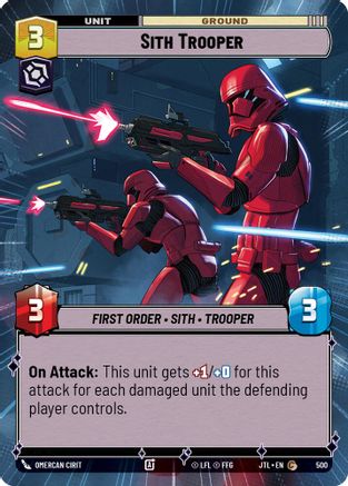 Sith Trooper (Hyperspace) (500) - Jump to Lightspeed - Premium Star Wars: Unlimited Single from Fantasy Flight Games - Just $0.08! Shop now at Game Crave Tournament Store