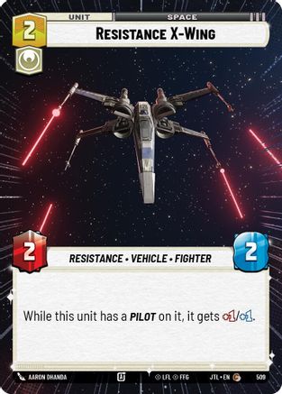 Resistance X-Wing (Hyperspace) (509) - Jump to Lightspeed - Premium Star Wars: Unlimited Single from Fantasy Flight Games - Just $0.09! Shop now at Game Crave Tournament Store