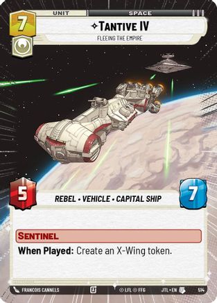 Tantive IV - Fleeing the Empire (Hyperspace) (514) - Jump to Lightspeed - Premium Star Wars: Unlimited Single from Fantasy Flight Games - Just $0.10! Shop now at Game Crave Tournament Store