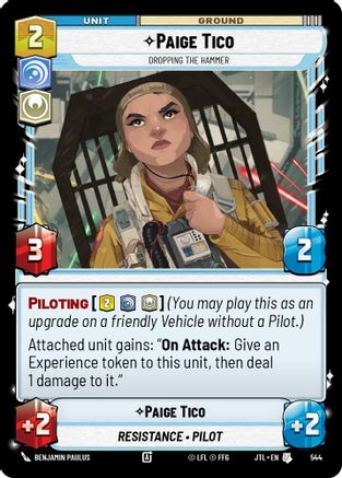 Paige Tico - Dropping the Hammer (Foil) (544) - Jump to Lightspeed Foil - Premium Star Wars: Unlimited Single from Fantasy Flight Games - Just $0.08! Shop now at Game Crave Tournament Store