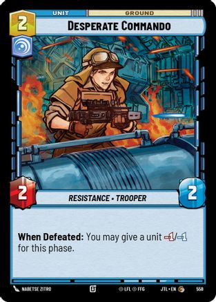 Desperate Commando (Foil) (558) - Jump to Lightspeed Foil - Premium Star Wars: Unlimited Single from Fantasy Flight Games - Just $0.09! Shop now at Game Crave Tournament Store