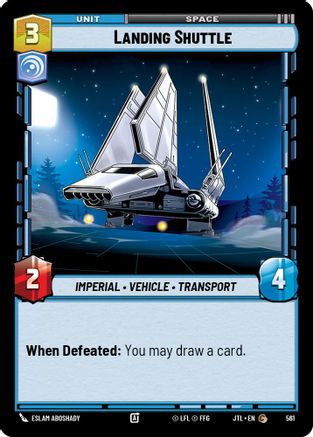 Landing Shuttle (Foil) (561) - Jump to Lightspeed Foil - Premium Star Wars: Unlimited Single from Fantasy Flight Games - Just $0.08! Shop now at Game Crave Tournament Store