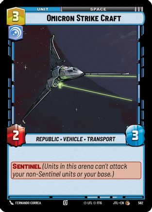 Omicron Strike Craft (Foil) (562) - Jump to Lightspeed Foil - Premium Star Wars: Unlimited Single from Fantasy Flight Games - Just $0.08! Shop now at Game Crave Tournament Store