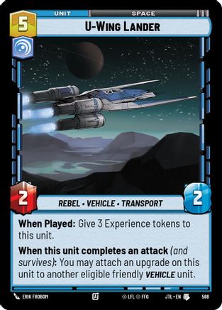 U-Wing Lander (Foil) (568) - Jump to Lightspeed Foil - Premium Star Wars: Unlimited Single from Fantasy Flight Games - Just $0.08! Shop now at Game Crave Tournament Store