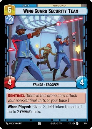 Wing Guard Security Team (Foil) (570) - Jump to Lightspeed Foil - Premium Star Wars: Unlimited Single from Fantasy Flight Games - Just $0.08! Shop now at Game Crave Tournament Store