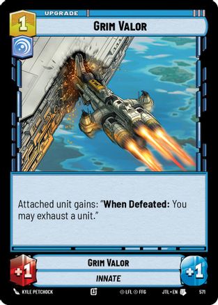Grim Valor (Foil) (571) - Jump to Lightspeed Foil - Premium Star Wars: Unlimited Single from Fantasy Flight Games - Just $0.08! Shop now at Game Crave Tournament Store