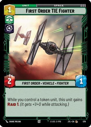 First Order TIE Fighter (Foil) (579) - Jump to Lightspeed Foil - Premium Star Wars: Unlimited Single from Fantasy Flight Games - Just $0.08! Shop now at Game Crave Tournament Store