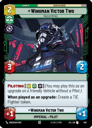Wingman Victor Two - Mauler Mithel (Foil) (582) - Jump to Lightspeed Foil - Premium Star Wars: Unlimited Single from Fantasy Flight Games - Just $0.11! Shop now at Game Crave Tournament Store