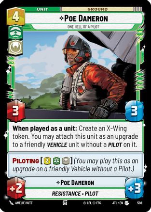 Poe Dameron - One Hell of a Pilot (Foil) (598) - Jump to Lightspeed Foil - Premium Star Wars: Unlimited Single from Fantasy Flight Games - Just $0.08! Shop now at Game Crave Tournament Store