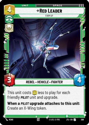 Red Leader - Form Up (Foil) (599) - Jump to Lightspeed Foil - Premium Star Wars: Unlimited Single from Fantasy Flight Games - Just $0.08! Shop now at Game Crave Tournament Store