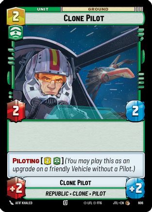 Clone Pilot (Foil) (606) - Jump to Lightspeed Foil - Premium Star Wars: Unlimited Single from Fantasy Flight Games - Just $0.08! Shop now at Game Crave Tournament Store