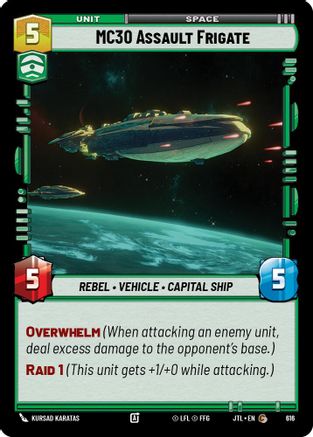 MC30 Assault Frigate (Foil) (616) - Jump to Lightspeed Foil - Premium Star Wars: Unlimited Single from Fantasy Flight Games - Just $0.08! Shop now at Game Crave Tournament Store
