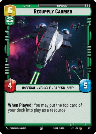 Resupply Carrier (Foil) (617) - Jump to Lightspeed Foil - Premium Star Wars: Unlimited Single from Fantasy Flight Games - Just $0.08! Shop now at Game Crave Tournament Store