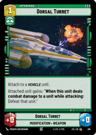 Dorsal Turret (Foil) (618) - Jump to Lightspeed Foil - Premium Star Wars: Unlimited Single from Fantasy Flight Games - Just $0.08! Shop now at Game Crave Tournament Store