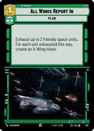 All Wings Report In (Foil) (620) - Jump to Lightspeed Foil - Premium Star Wars: Unlimited Single from Fantasy Flight Games - Just $0.08! Shop now at Game Crave Tournament Store