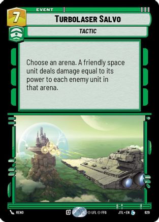 Turbolaser Salvo (Foil) (629) - Jump to Lightspeed Foil - Premium Star Wars: Unlimited Single from Fantasy Flight Games - Just $1.75! Shop now at Game Crave Tournament Store