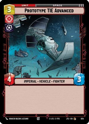 Prototype TIE Advanced (Foil) (634) - Jump to Lightspeed Foil - Premium Star Wars: Unlimited Single from Fantasy Flight Games - Just $0.08! Shop now at Game Crave Tournament Store