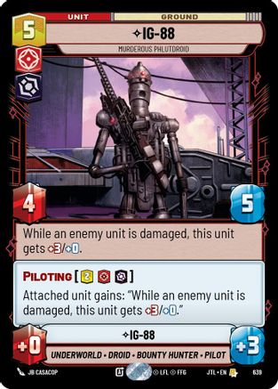 IG-88 - Murderous Phlutdroid (Foil) (639) - Jump to Lightspeed Foil - Premium Star Wars: Unlimited Single from Fantasy Flight Games - Just $0.10! Shop now at Game Crave Tournament Store