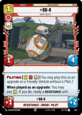 BB-8 - Happy Beeps (Foil) (643) - Jump to Lightspeed Foil - Premium Star Wars: Unlimited Single from Fantasy Flight Games - Just $0.08! Shop now at Game Crave Tournament Store