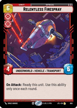 Relentless Firespray (Foil) (655) - Jump to Lightspeed Foil - Premium Star Wars: Unlimited Single from Fantasy Flight Games - Just $0.11! Shop now at Game Crave Tournament Store