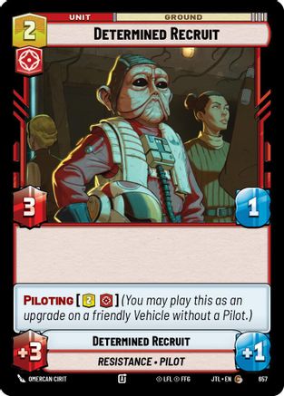 Determined Recruit (Foil) (657) - Jump to Lightspeed Foil - Premium Star Wars: Unlimited Single from Fantasy Flight Games - Just $0.08! Shop now at Game Crave Tournament Store