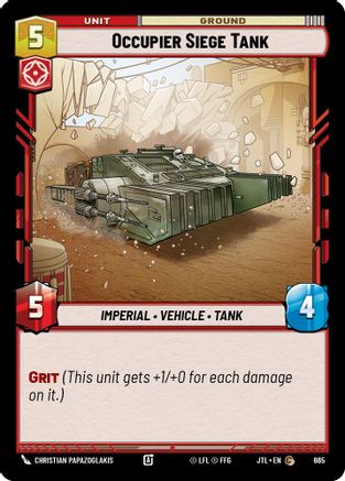 Occupier Siege Tank (Foil) (665) - Jump to Lightspeed Foil - Premium Star Wars: Unlimited Single from Fantasy Flight Games - Just $0.08! Shop now at Game Crave Tournament Store