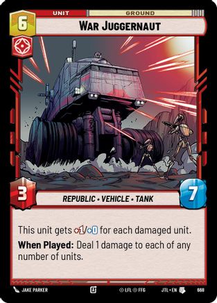 War Juggernaut (Foil) (668) - Jump to Lightspeed Foil - Premium Star Wars: Unlimited Single from Fantasy Flight Games - Just $0.11! Shop now at Game Crave Tournament Store