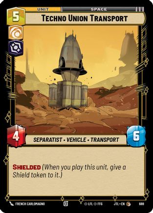 Techno Union Transport (Foil) (688) - Jump to Lightspeed Foil - Premium Star Wars: Unlimited Single from Fantasy Flight Games - Just $0.08! Shop now at Game Crave Tournament Store