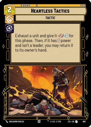 Heartless Tactics (Foil) (692) - Jump to Lightspeed Foil - Premium Star Wars: Unlimited Single from Fantasy Flight Games - Just $0.08! Shop now at Game Crave Tournament Store