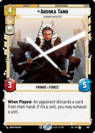 Ahsoka Tano - Chasing Whispers (Foil) (699) - Jump to Lightspeed Foil - Premium Star Wars: Unlimited Single from Fantasy Flight Games - Just $1.74! Shop now at Game Crave Tournament Store
