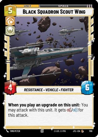 Black Squadron Scout Wing (Foil) (700) - Jump to Lightspeed Foil - Premium Star Wars: Unlimited Single from Fantasy Flight Games - Just $0.08! Shop now at Game Crave Tournament Store