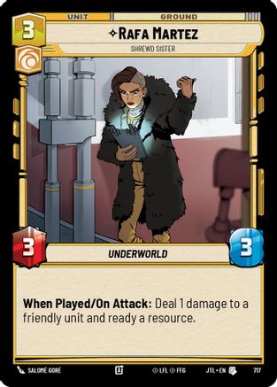 Rafa Martez - Shrewd Sister (Foil) (717) - Jump to Lightspeed Foil - Premium Star Wars: Unlimited Single from Fantasy Flight Games - Just $0.08! Shop now at Game Crave Tournament Store