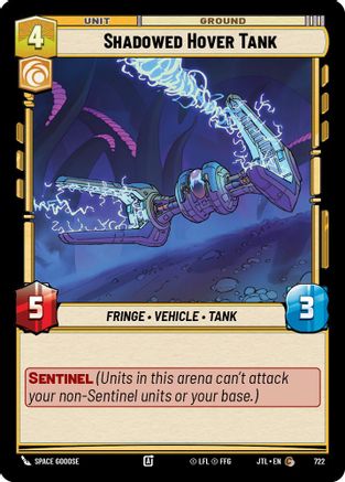 Shadowed Hover Tank (Foil) (722) - Jump to Lightspeed Foil - Premium Star Wars: Unlimited Single from Fantasy Flight Games - Just $0.08! Shop now at Game Crave Tournament Store