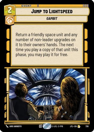 Jump to Lightspeed (Foil) (730) - Jump to Lightspeed Foil - Premium Star Wars: Unlimited Single from Fantasy Flight Games - Just $0.08! Shop now at Game Crave Tournament Store