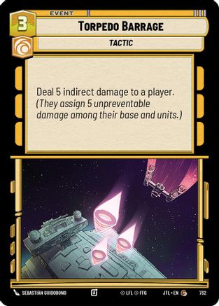 Torpedo Barrage (Foil) (732) - Jump to Lightspeed Foil - Premium Star Wars: Unlimited Single from Fantasy Flight Games - Just $0.08! Shop now at Game Crave Tournament Store