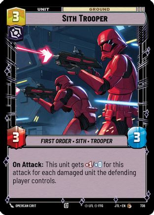 Sith Trooper (Foil) (736) - Jump to Lightspeed Foil - Premium Star Wars: Unlimited Single from Fantasy Flight Games - Just $0.08! Shop now at Game Crave Tournament Store