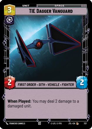 TIE Dagger Vanguard (Foil) (737) - Jump to Lightspeed Foil - Premium Star Wars: Unlimited Single from Fantasy Flight Games - Just $0.08! Shop now at Game Crave Tournament Store