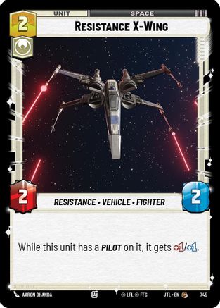 Resistance X-Wing (Foil) (745) - Jump to Lightspeed Foil - Premium Star Wars: Unlimited Single from Fantasy Flight Games - Just $0.08! Shop now at Game Crave Tournament Store