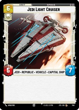 Jedi Light Cruiser (Foil) (749) - Jump to Lightspeed Foil - Premium Star Wars: Unlimited Single from Fantasy Flight Games - Just $0.08! Shop now at Game Crave Tournament Store
