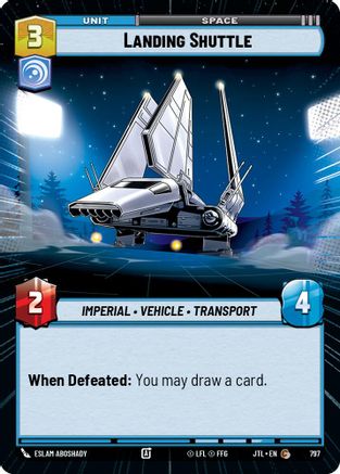 Landing Shuttle (Hyperspace Foil) (797) - Jump to Lightspeed Foil - Premium Star Wars: Unlimited Single from Fantasy Flight Games - Just $0.12! Shop now at Game Crave Tournament Store
