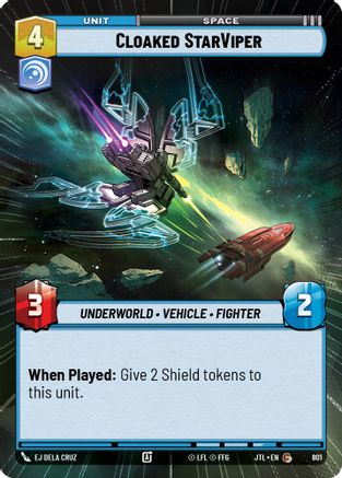 Cloaked StarViper (Hyperspace Foil) (801) - Jump to Lightspeed Foil - Premium Star Wars: Unlimited Single from Fantasy Flight Games - Just $0.12! Shop now at Game Crave Tournament Store
