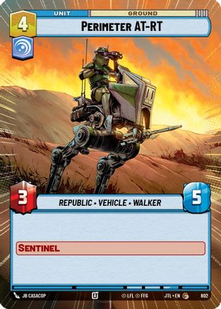 Perimeter AT-RT (Hyperspace Foil) (802) - Jump to Lightspeed Foil - Premium Star Wars: Unlimited Single from Fantasy Flight Games - Just $0.09! Shop now at Game Crave Tournament Store