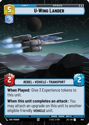 U-Wing Lander (Hyperspace Foil) (804) - Jump to Lightspeed Foil - Premium Star Wars: Unlimited Single from Fantasy Flight Games - Just $0.14! Shop now at Game Crave Tournament Store